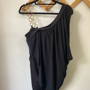 Black, one shoulder dress